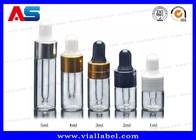 Vial de vidrio de 4 ml / 5 ml para botellas de goteo con tapa atornillada para almacenar aceites de farmacia