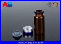 Botellas de cristal ambarinas azules miniatura tubulares de las botellas de cristal con las tapas de goma seguras