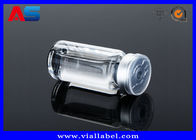 pequeños frascos de cristal de 8 ml con los tapónes de goma de las tapas para el péptido que empaqueta los pequeños frascos de cristal con los tapones de tuerca
