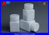 Botellas de píldora plásticas blancas 50ml de la farmacia del ANIMAL DOMÉSTICO con forma del cuadrado del tapón de tuerca