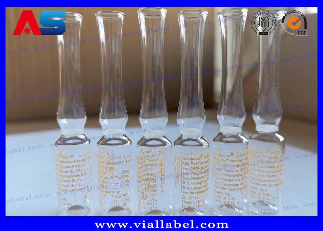 Inyección de impresión de encargo Mini Clear Glass Ampoules 1ml 2ml 3ml 5ml 10ml 20ml