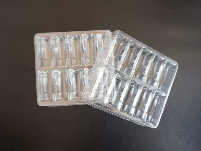 2ml médico embotella las bandejas transparentes de empaquetado en existencia 4 de la ampolla del PVC