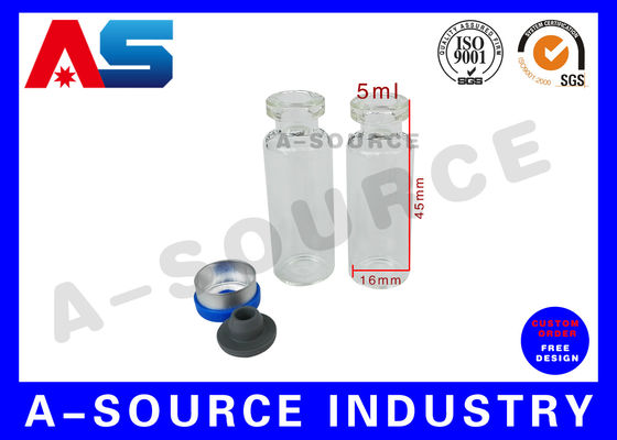 Botella de vidrio de 5 ml Vial de vidrio pequeño con tapón de goma y tapa de plástico de aluminio 13# para péptidos / SARM