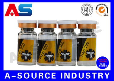 Medicamentos Farmacéuticos Adhesivo personalizado para vial Etiquetas de botellas de vidrio CMYK PET / PVC