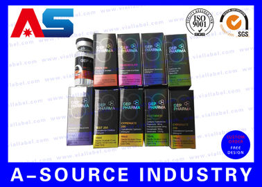 Péptido inyectable Color personalizado y logotipo impresa caja de papel recubierto 10 ml vial cajas de culturismo caja de embalaje