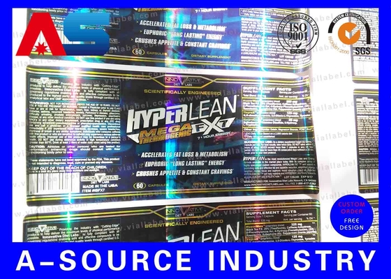 Impresión CMYK Etiqueta adhesiva de la botella de la píldora para el suplemento y las vitaminas