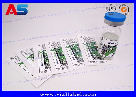 CMYK Película de Perla Blanca 10 ml Etiqueta del Vial Para botellas inyectables etiquetas personalizadas de botellas de 10 ml