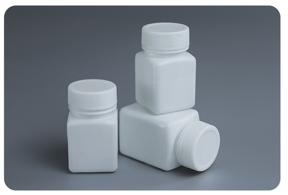 Jarrón de pastillas de plástico medicinal HDPE con tapas a prueba de niños y protección