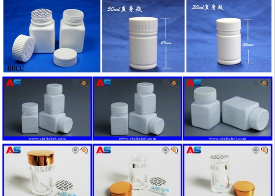 Botellas de píldoras de plástico con tapa de tornillo a prueba de niños Pequeño blanco para comprimidos Cápsula Envase de medicamentos botellas de píldoras