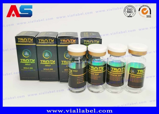 Péptido farmacéutico Sarms Vial de papel Caja de embalaje Logotipo holográfico recubrimiento UV etiquetas de botellas de 10 ml