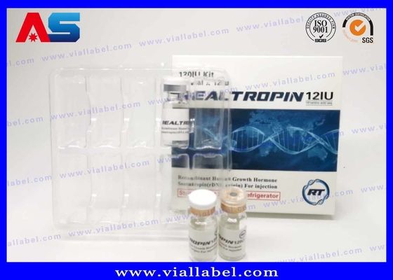 Diseño Farmacéutico Impresión Somatropina Hcg 2 ml Vial Caja de embalaje con etiqueta caja de embalaje de papel de culturismo