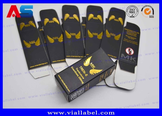 Construcción Muscular Matt Vial de Oro Negro Envasado Caja de cartón Caja de envasado de medicamentos de 10 ml 20 ml