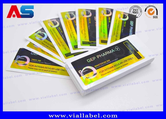 Etiquetas de los frascos de 10 ml Holográfico Péptidos adhesivos fuertes Etiquetas de los frascos farmacéuticos 25x60 mm