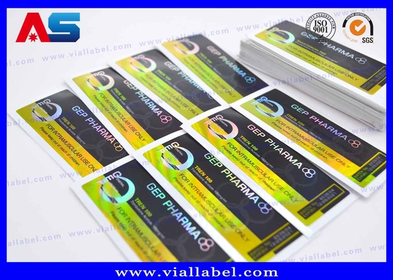 Etiquetas de los frascos de 10 ml Holográfico Péptidos adhesivos fuertes Etiquetas de los frascos farmacéuticos 25x60 mm
