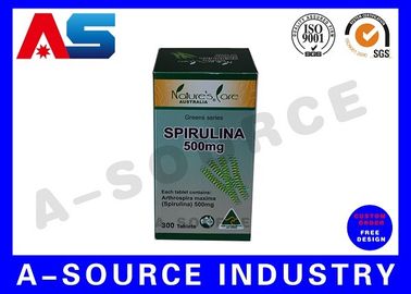 Caja de embalaje de cápsulas con acabado brillante Caja de embalaje farmacéutico / Caja de papel medicinal para el frasco de píldoras