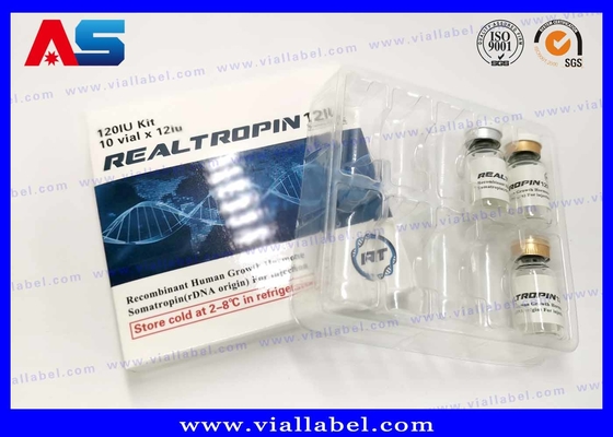 2ml / 3mL / 5mL / 10mL Embalaje Hcg Cartón de papel Etiqueta y ampolla de plástico hecho a medida
