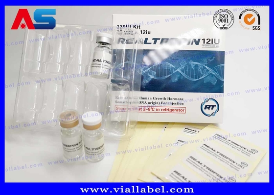 2ml / 3mL / 5mL / 10mL Embalaje Hcg Cartón de papel Etiqueta y ampolla de plástico hecho a medida