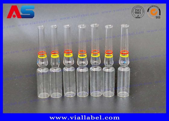 Ampolla de vidrio transparente e incoloro de 1 ml / 3 ml / 5 ml con anillos decorativos
