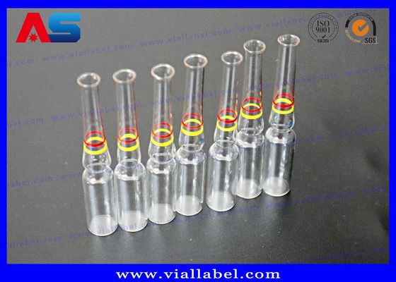 Ampolla de vidrio transparente e incoloro de 1 ml / 3 ml / 5 ml con anillos decorativos