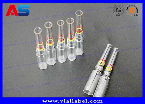 Ampolla de vidrio transparente e incoloro de 1 ml / 3 ml / 5 ml con anillos decorativos