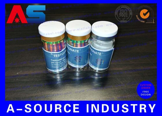 Matt Finish Etiquetas de botellas de plástico a prueba de agua para farmacias Adhesivos para péptidos / Tirz