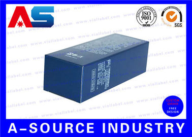 Caja de almacenamiento del vial de 10 ml Papel de cartón de acabado de matte azul con puntos UV en braille Caja de cartón blanco