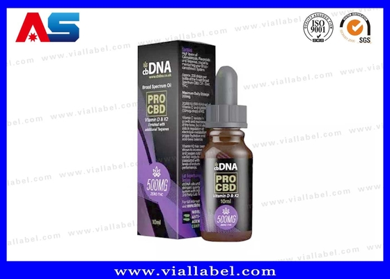 Pro CBD Package Box And Label Fábrica de impresión de botellas de aceite de goteo de ADN y etiqueta y caja