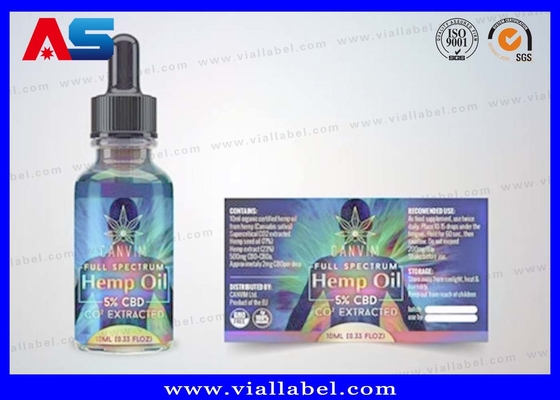 Pro CBD Package Box And Label Fábrica de impresión de botellas de aceite de goteo de ADN y etiqueta y caja
