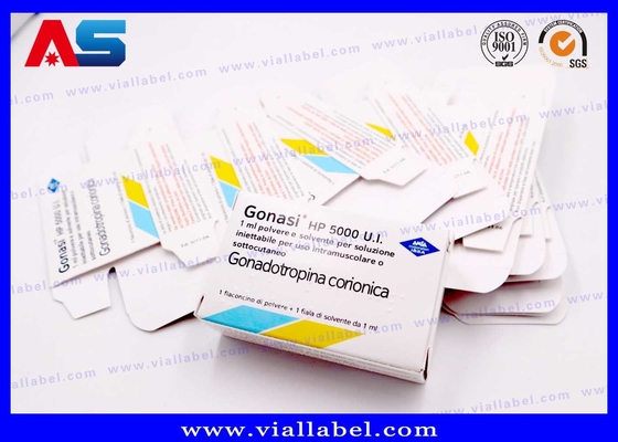 Botellas de vidrio personalizadas de papel 10 ml Envases para frascos para Pregnyl Hcg Envases farmacéuticos