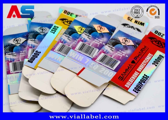 Cajas de vial de 10 ml personalizadas con impresión holográfica y acabado de barniz mate