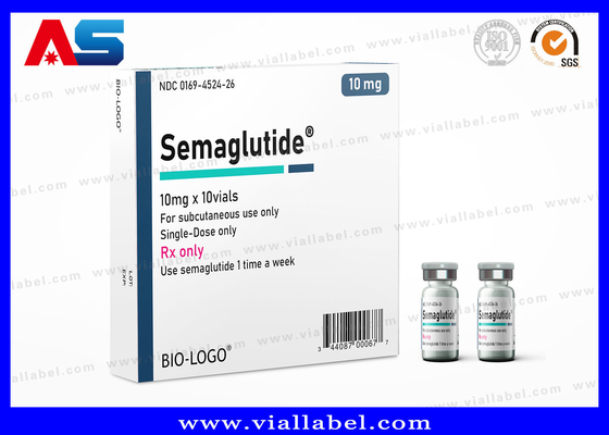 Semaglutida 2 ml etiqueta adhesiva de botella pequeña personalizada con mancha UV con barniz / sello caliente / papel