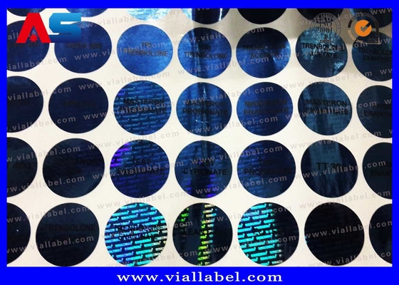 Adhesivas holográficas personalizadas azules con códigos de seguridad y número de serie