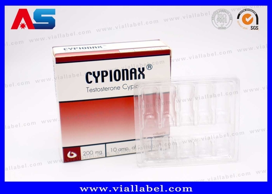 bandeja de plástico y caja de papel para 10 Amp de 2 ml MOQ 100pcs 55um espesor PET transparente
