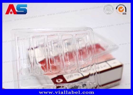 bandeja de plástico y caja de papel para 10 Amp de 2 ml MOQ 100pcs 55um espesor PET transparente