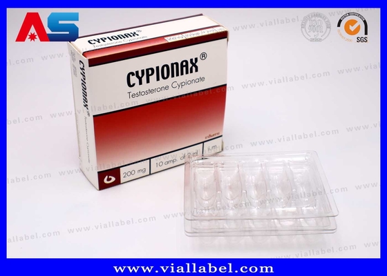 bandeja de plástico y caja de papel para 10 Amp de 2 ml MOQ 100pcs 55um espesor PET transparente
