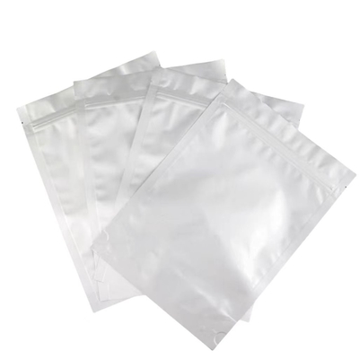 Bolsa de papel de aluminio MOQ 100pcs Bolsa de cerradura de cerradura de aluminio de plata para 50 tabletas