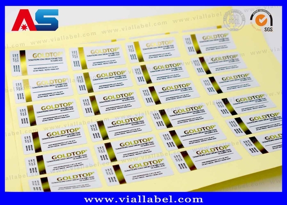 Etiquetas de vial de 10 ml de papel de oro Embalaje de botella Impreso Impermeable Adhesivo fuerte Etiqueta de 10 ml