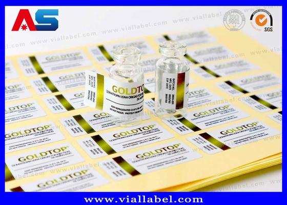 Etiquetas de vial de 10 ml de papel de oro Embalaje de botella Impreso Impermeable Adhesivo fuerte Etiqueta de 10 ml
