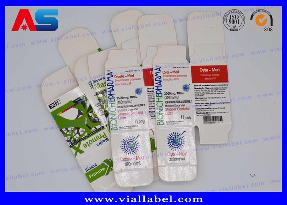 Bio Pharma 10 ml Vial Caja para aceites inyectables Botellas de vidrio Embalaje Personalizado Diseño gratuito Envío seguro