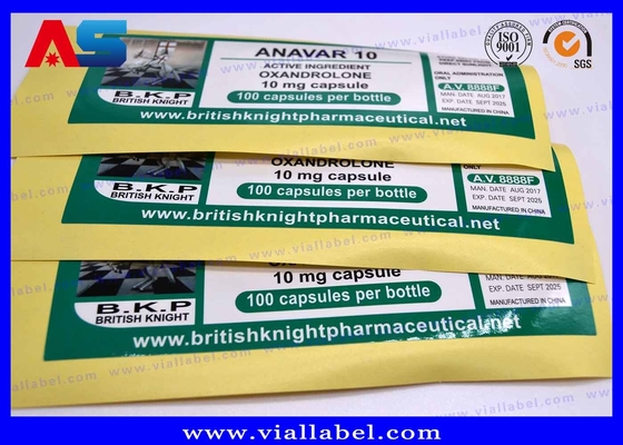 Etiquetas de botellas pequeñas Britishhknight Aceites inyectables farmacéuticos Brillante Etiquetado impermeable