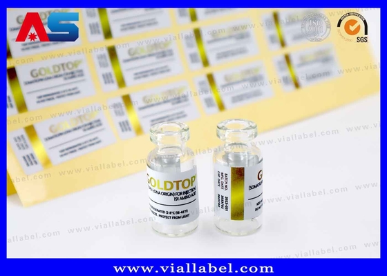 Etiqueta del frasco de 10 ml OroPalabra superior de la botella Impresión de agua Efecto de papel de oro Adhesivo fuerte Impermeable