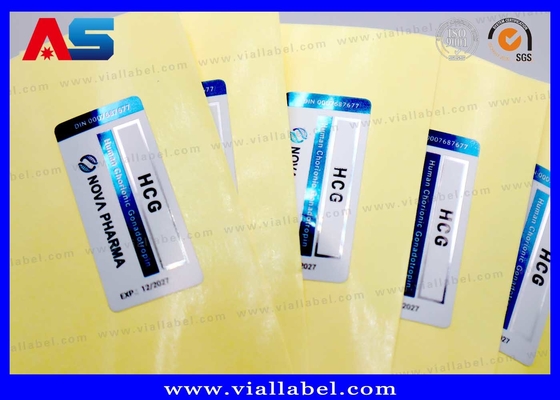 Etiquetas personalizadas de botellas de vidrio Laminado brillante para medicamentos Envases de etiquetas de frascos HCG
