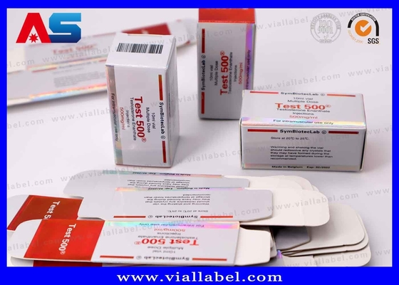 10 ml Vial Box Test 500 Laser Holográfico Logotipo impermeable Brillante Barnizado personalizado