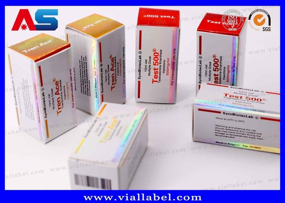10 ml Vial Box Test 500 Laser Holográfico Logotipo impermeable Brillante Barnizado personalizado