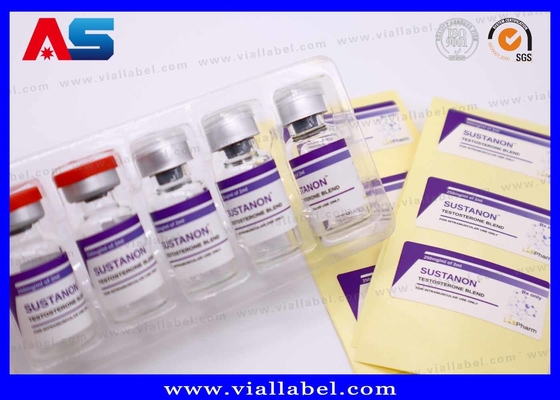Etiquetas de vial de 10 ml hechas de película de perla blanca resistente al agua adhesivo fuerte Diseño farmacéutico personalizado