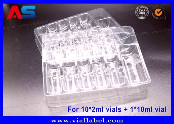 Envasado con ampollas PET transparentes para 10 viales de 2 ml + 1 vialar de 10 ml
