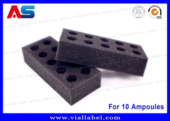 Listo para el envío: Almacenamiento de espuma de EVA Negro para 10 Ampulas Solución de almacenamiento seguro para el paquete de péptidos