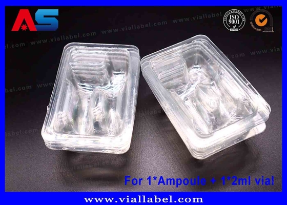 Envases con ampollas de PET transparentes Embalaje seguro de doble cámara para ampolla de 1 ml y vial de 2 ml Certificado ISO, experiencia de exportación de más de 12 años