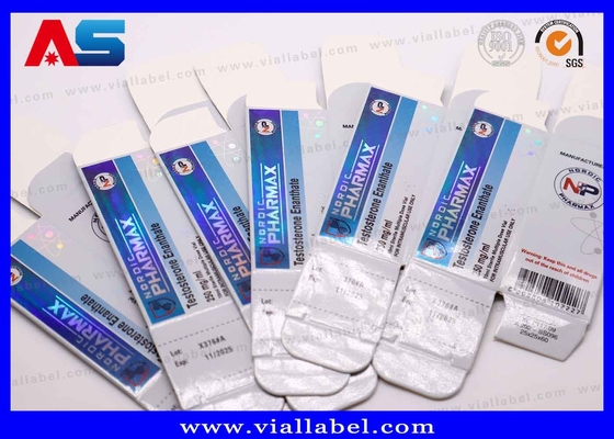 Caja de vial holográfico de 10 ml con inserción PET reciclable. Envases farmacéuticos y cosméticos sostenibles. 12 años de experiencia en OEM/ODM.