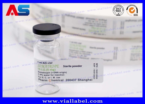 Etiquetas de frascos de vidrio para inyección Impresión personalizada para suplementos de acondicionamiento físico Etiquetas de frascos de vidrio Impresión impermeable DDP Envío